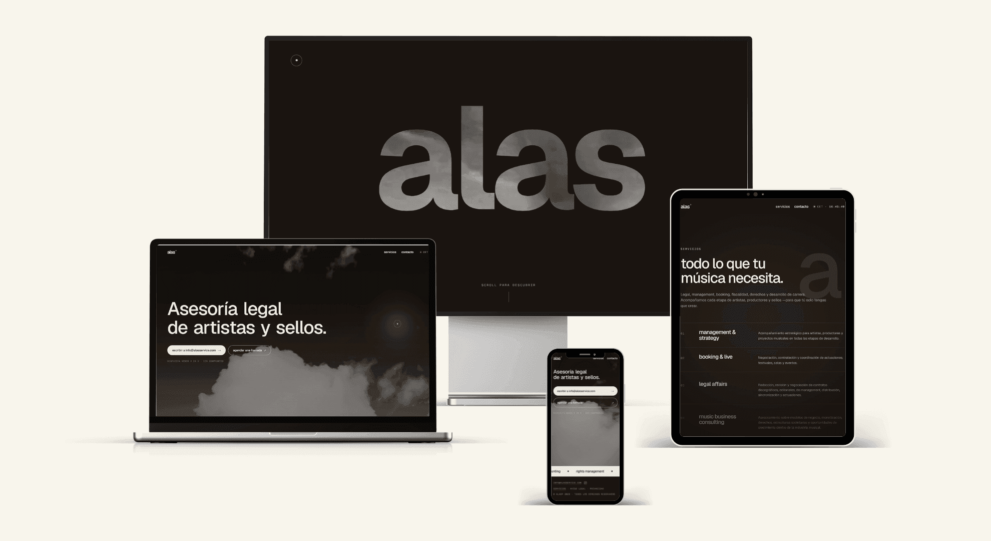 alas — Marca e identidad + web cinematográfica a medida + SEO técnico a mano