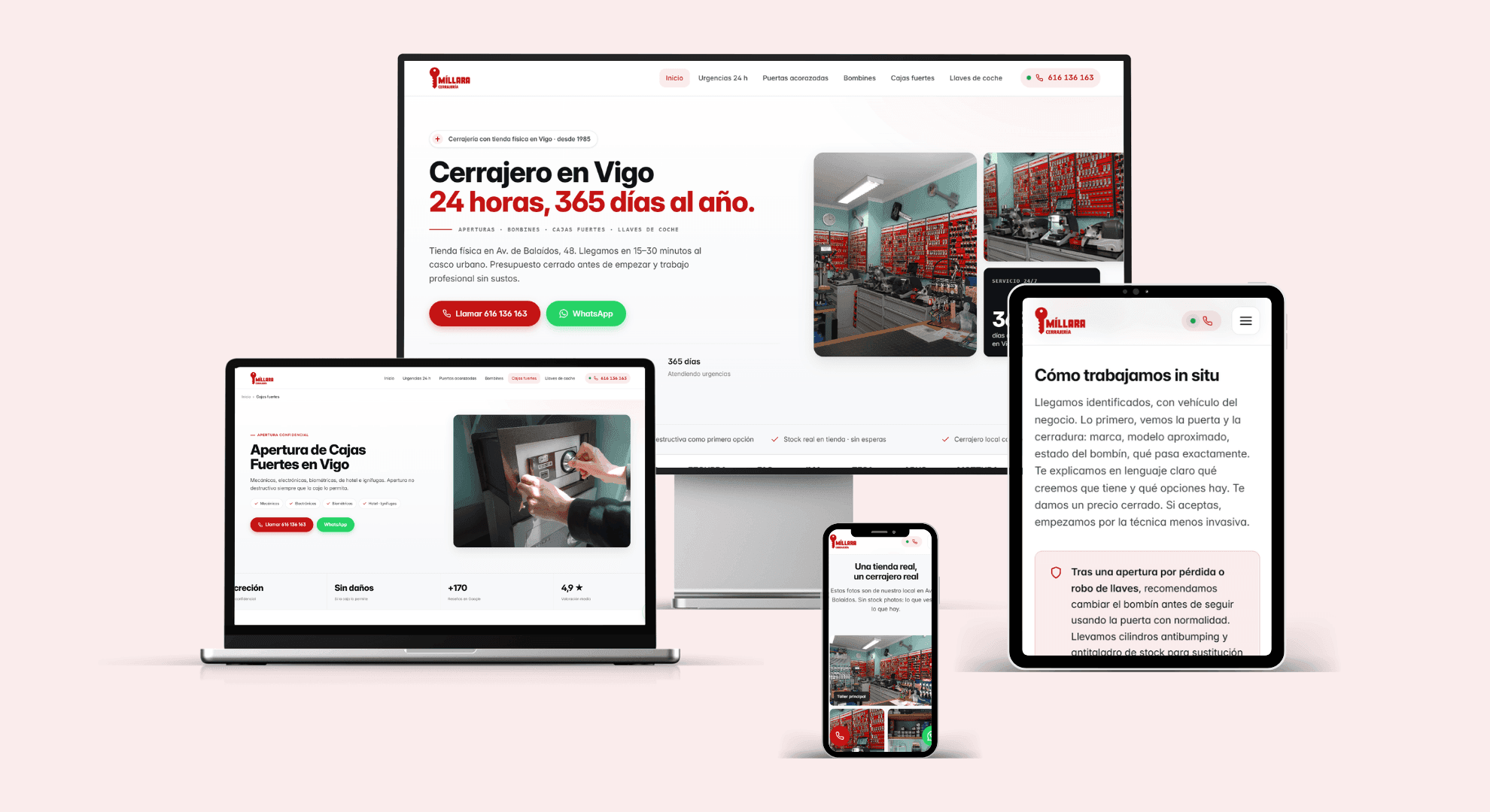 Cerrajería Millara — Web custom hecha en 1 día con Claude Code