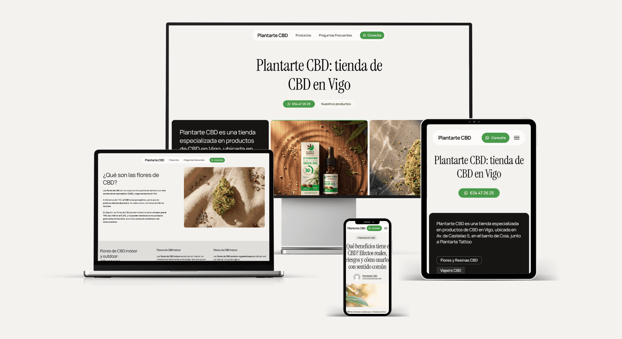 Plantarte CBD — WordPress + SEO local en nicho restringido